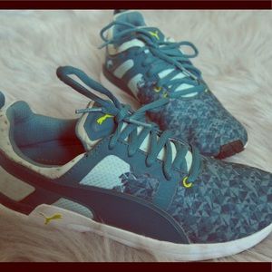 Turquoise puma sneakers